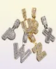 Baguette bokstäver halsband hänge anpassat namn charm guld silver ros guld fashiom hip hop initialer smycken vem med 3m7536623