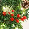 Decorative Flowers 40CM Christmas Wreath Artificial Pine Cones Berry Spruce Garland Hanging Ornaments Front Door Wall Decorations Xmas Tree