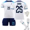 2223 England World Cup 25 Saka 9 Cairne 10 Sterling 19 Mount 20 Forten Football Shirt