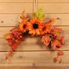 Fleurs décoratives Halloween décor porte d'automne suspendue couronne Garland Pendant Thanksgiving Ornement