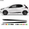 2st bildörrsida kjolklistermärken för Toyota Gr yaris 3 5 Dörrar Hatchback Sedan Auto Body Long Stripes Vinyl Dekaler Tillbehör