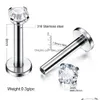 Lèvre Labret Piercing bijoux chirurgical en acier inoxydable sourcil lèvre Captive Perle de perle Piercing Tragus Cartilage de boucles d'oreille DHGXS