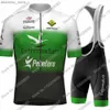 Cykeltröja sätter Extradura - Pebetero 2024 Cycling Jersey Set Short Seve Green Clothing Road Bike Shirts Suit Bicyc Shorts Mtb Maillot L48