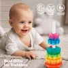 Baby wirunning Sty Toys Sensory Toys for Toddlers Rainbow Ring Spin Montessori Toys For Girl Boy B.