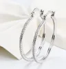 High quality 925 Sterling Silver Big Hoop Earring Full CZ Diamond Fashion bad girl Jewelry Party Earrings 63 J23908308