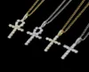 Hip Hop Cross Diamonds Wisianty Naszyjniki dla mężczyzn Kobiety Religia Chrześcijaństwo luksusowe naszyjnik biżuteria złota platowane miedziane cyrkony cu5729328