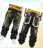 Fashion NY Skateboard Stickerei Dragon Jeans Coole Graffiti Lange lockere entspannte Casualhosen Rap Boy b Boy Hosen Größe 34423738091