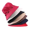 Chapeaux de seau réglables solides hommes Femmes Sumable pliable Soleil Fisherman Hat avec corde Salle solaire Panama Caps de pêche 240403