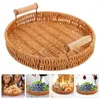 Piatti Cesti di stoccaggio a mano intrecciato Candy multifunzione imitazione rattan frutti contenitore pane resistente all'usura