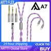 ArtTi Flex A7 4 Cores oortelefoon upgrade kabel 3in1 2,5+3,5+4,4 mm 280 strengen verzilverde 7n Occ koper 2pin/mmcx oortelefoonkabel