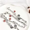 Heavy industry 925 Sterling Silver strawberry crystal clock round brand fashionable womens bracelet linked fashion temperament