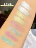 Shadow Glistening Highlighter Palette Mermaid Intensely Pigmented Duochrome Eyeshadow Powder Silky Shimmer Glow Face Make Up Palette