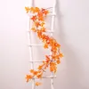 Fiori decorativi 2 pcs 170 cm simulazione lunga rattan rossa piante di colore autunno per muro di matrimonio decorazione di Halloween