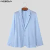 Abiti da uomo in abiti ben adattati incerato 2024 uomini in maglia svuotati abiti da design cappotti casual streetwear solido blazer a maniche lunghe s-5xl