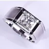 Autentisk PT950 Platinum Mens Ring Mosonite Diamond Couple Opening Gift