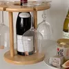 Armazenamento de cozinha criativo de bambu criativo em casa portador de vidro de vinho tinto pendurado no armário minimalista decoração de altos inses