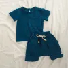 Shorts Cotton biotton biottonne set per bambini estivi top casual pantaloncini per ragazzi set unisex toddlers 2 pcs per bambini outifs abbigliamento