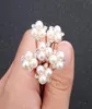 Rose Gold 6PCSlot Wedding Accessories Bridal Pearl Hairpins Flower Crystal Pearl Rhinestone Hair Pins Clips Bridesmaid Women Hair5459386