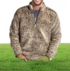 Herrtröjor män vinter sherpa tröja 1/4 blixtlås y pullover plus storlek 3xl streetwear topps casual teddy8846240