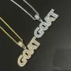 HipHop Custom Name Baguette Letters Pendant Necklace With Free Rope Chain Gold Silver Rosegold Bling Zirconia Men Pendant Jewelry