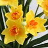 Kwiaty dekoracyjne sztuczne żonkile jedwabne kwiaty bukiet dekoracja domowych ozdoby Fałszywe ślub Nordic Narcissus Party Floral
