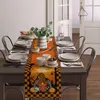 Halloween Gnome Castle Pumpkin Linen Table Runners Dresser Scarf For Kitchen Farmhouse Dining Tabler Runners Halloween Decoration