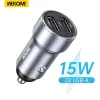 WEKOME SAM CAR SHARGER 15W Szybkie ładowanie Universal 12V Dual USB-A Telefon ładowarka papierosy Dopasowanie do iPhone'a/Samsung/Xiaomi/LG