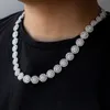 Mężczyźni ciężka biżuteria Diamentowy hip -hop szterling sier 13 mm tenis lodowany w VVS moissanite link łańcuch