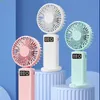 Electric Fans 2023 Ny fan Portable Digital Display Handheld Fan Office Desktop Silent Multifunktionell Electric Fan med mobiltelefoninnehavare