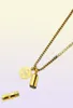 Colar cápsula aberta Colar de pingente homens mulheres letra de designer de luxo pingentes de aço inoxidável masculino Chain Link Gold1154893