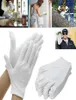 12pcs Soft White Cotton Gloves Garden Housework Protective Glove Inspection Work Wedding Ceremony Gloves Antistatic Reusable Wash1041952