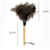 Ostrich Feather Duster Återanvändbara fjädrar Duster med trämhandrengöringsverktyg Hushållens bil Damm Brushrenare Damm Tillbehör