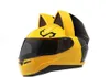 Nitrinos Motorcycle Helmet Face completa com orelhas de gato de cor amarelo Capacete CACATO CACATO CACATO MOOTEBELETE M LXL XXL5368304