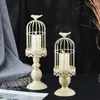 Candlers 2pcs Holder Birdcage Metal Iron Iron Art Candlestick Wedding Party Home Tables Centres Decoration