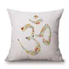 Cuscino Hamsa a mano Buddhismo Copertina stampata om simbolo loto fiore almofadas cuscini decorativi per divano 45x45cm
