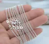 whole 100pcs lot solid 925 sterling silver o link chains necklaces for jewelry charms pendants 16 18 20 22 24 26 28 30 8 sizes2742420