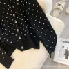 Magliette da donna tees autunno/nicchia inverno design alla moda marchio classico wavelet nero wavet dot lana cardigan alla moda semplice, versatile