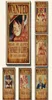 515x36cm decoração de casa adesivos de parede papel vintage uma peça Pôsteres procuradores Anime Posters Luffy Chopper Wanted4225687