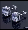 Back Findings Components Drop Delivery 2021 8Mm Hip Hop Stud Earrings Sier Gold Plated Cz Earring Mens Womens Earing Ear Ring Wo8882953