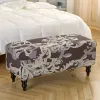 Printed Storage Ottoman Cover Stretch Rectangular Foldable Footstool Covers Long Piano Bench Stool Cover Sofa Footrest Slipcover