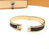 stainless steel inlaid real leather bracelet women genuine cowhide charm bracelets designer gold plated mens bangle fine jewelry party daily outfit free shipping