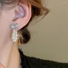 Boucles d'oreilles en pente corée de la mode de la mode noix de nœuds pour les femmes