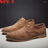 Chaussures décontractées hommes Angleterre tendance mâle en daim mâle oxford bottes de mariage robe en cuir plates plus taille