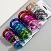 Hoop Earrings 3pair/set Acrylic Twist C-shape Hoops For Women Metallic Color Circle Geometric Huggies Earring Y2K Jewelry Gift