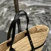 Rive Gauche Raffias Shopper Shopper Borse da spiaggia da viaggio Travello con spalla borsetta con borse da design per maschile da donna weekend weekend pochette frizione cesti estivi borse