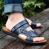 Mens Summer Opentoed Sandals Fashion Trend Beach Shoes Slippers Leather 240409