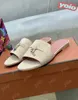 2024 New Sandals ladies suede leather top quality Sliders Mule Slipper Women Summer Fashion shoes classic Outdoor walk flat Casual shoe Slide loafer lps sandale