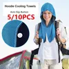 5/10 pcs Cooling Hoodie Towels U-shaped Sport Hood Towel Breathable Sweat Quick Drying Chilly Towel for Men Women Sports