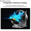 3D Holographic Advertising Lights LED Desktop Model Model Fan Screen avec lecture audio avec couverture transparente ventilateur holographique cool