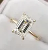2021 Fashions Women Sterling Silver 925 Jewelery Classic Engagement Ring Emerald Cut Diamond Ring2822091